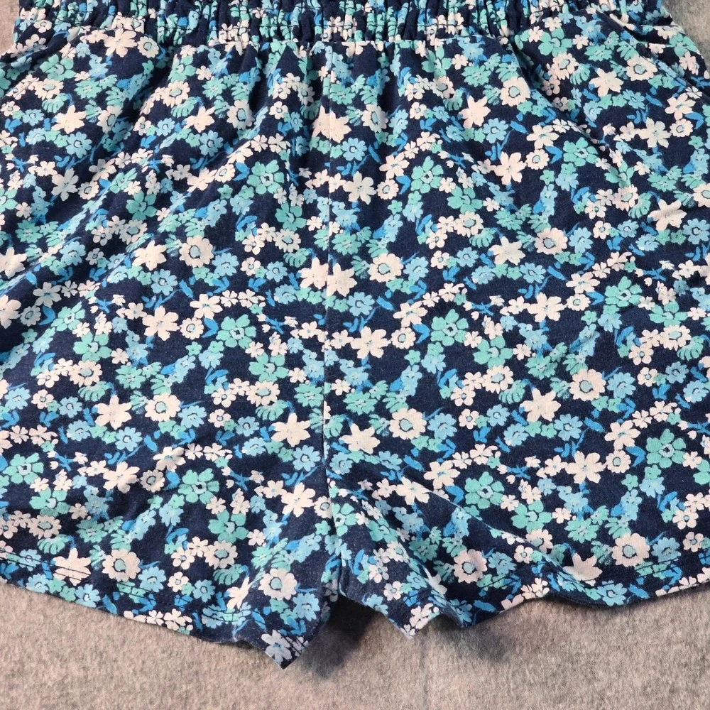 Justice Floral Romper Girls 16‎ Blue Crochet Lace Sleeveless Summer Boho Vacay